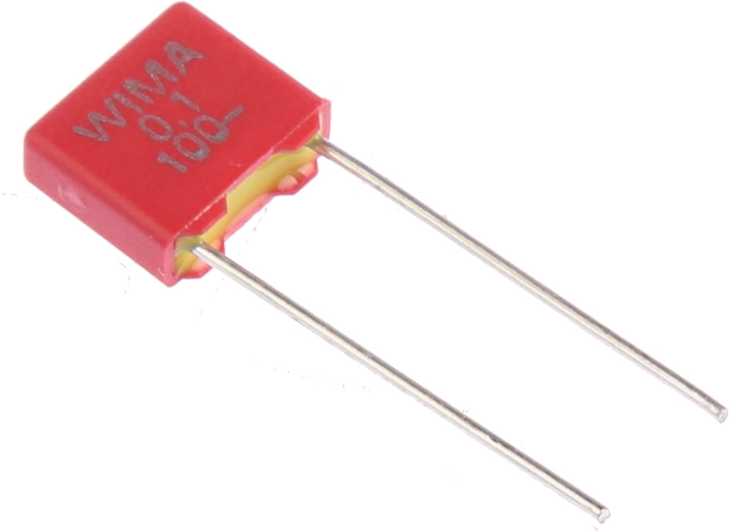 MKS2D031001A00KI00 | Kondensator foliowy 100nF 63 V ac, 100 V dc WIMA  Poliester rozstaw: 5mm THT ±10% | RS