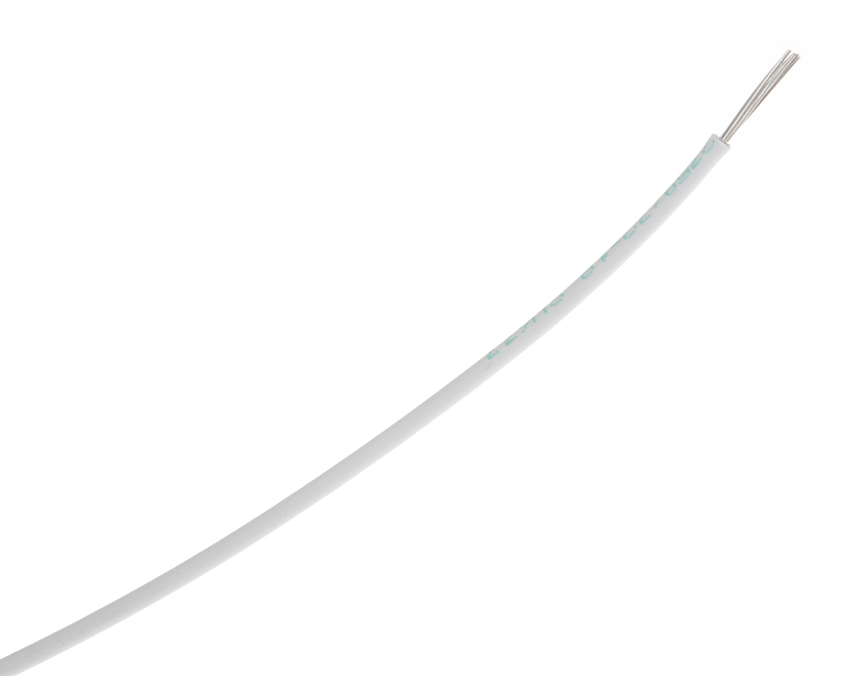 TE Connectivity M22759 Series White 0.82 mm² Hook Up Wire, 18 AWG, 19 / 30 AWG, 100m, ETFE Insulation, M22759/32-18-9