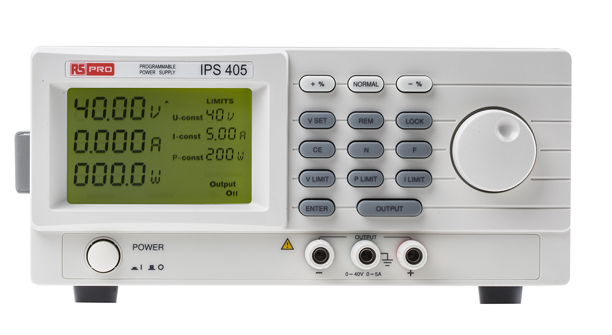 RSPRODigitalBenchPowerSupply,0→40Vdc,0→5A,1-Output,200W-RSCalibrated