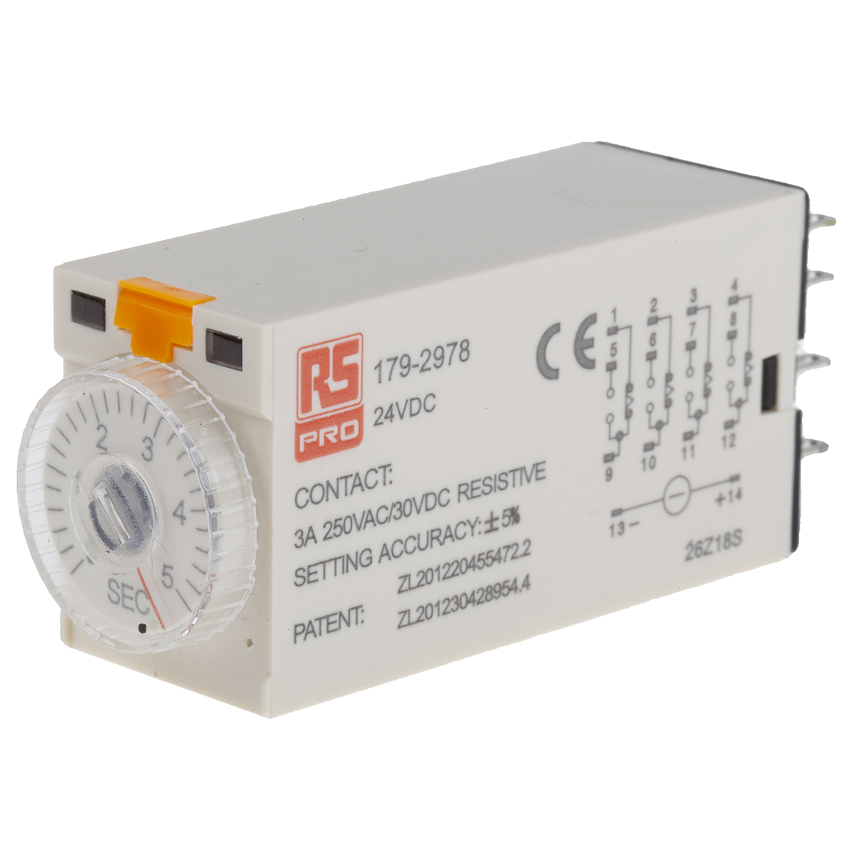 RS PRO タイマーリレー オンディレー 24V dc プラグイン 1個 179-2978