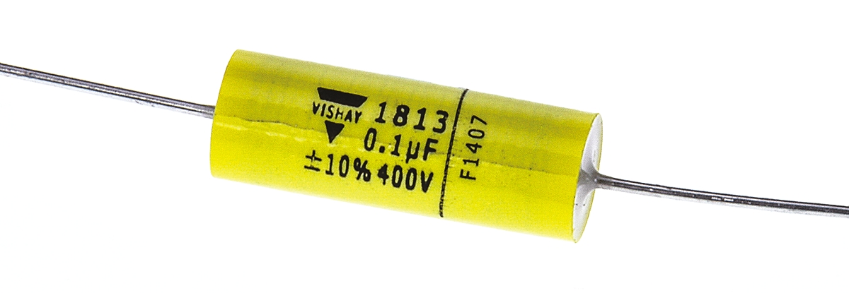 MKT1813410405 | Vishay フィルムコンデンサ,200 V ac, 400 V dc,100nF,±10% | RS