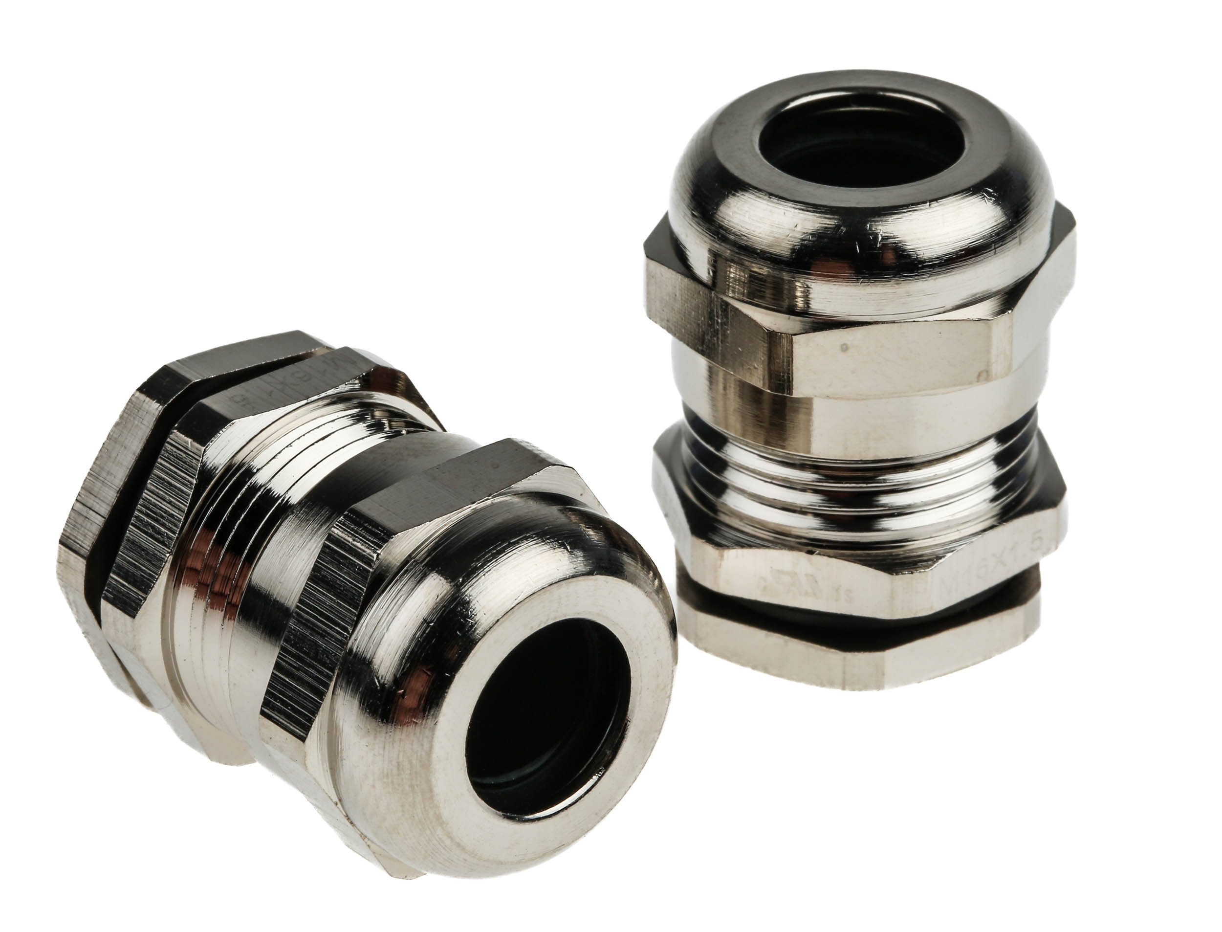 RS PRO Metallic Nickel Plated Brass Cable Gland M16 Thread 5mm Min 10mm Max IP68 RS