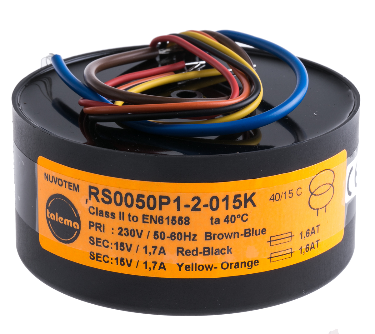 Nuvotem Talema トロイダルトランス,1次:230V ac,2次:2 x 15V Nuvotem Talema トロイダルトランス,1次:230V ac,2次:2 x 15V