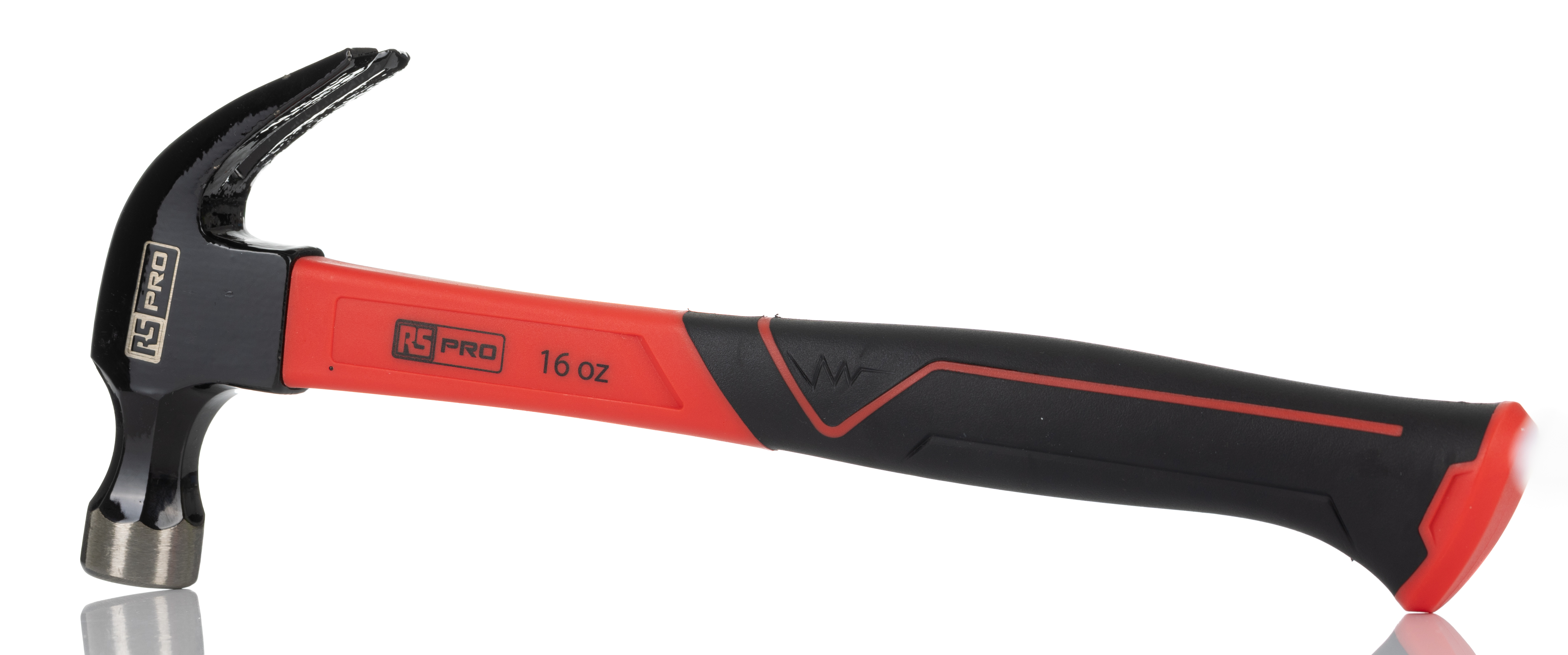 RS PRO Carbon Steel Claw Hammer with Fibreglass Handle 450g