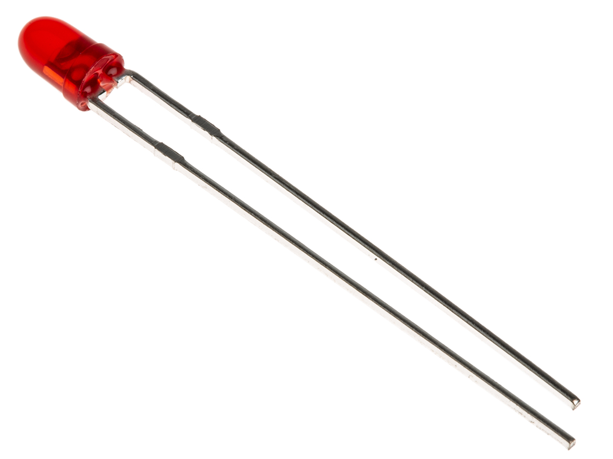 Kingbright LED, 赤, スルーホール実装, 3 mm 砲弾型 (T-1), L