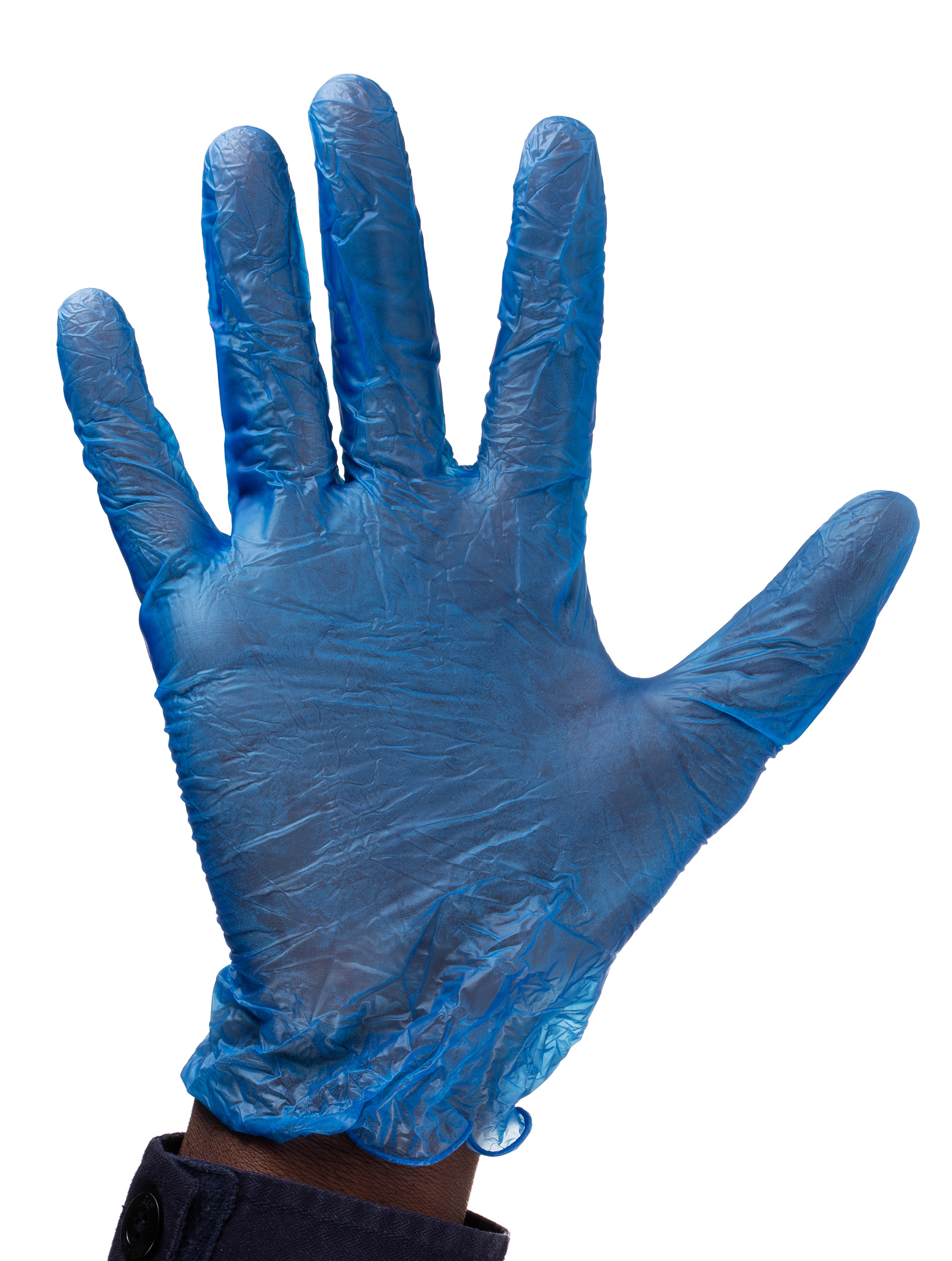 Blue vinyl gloves discount