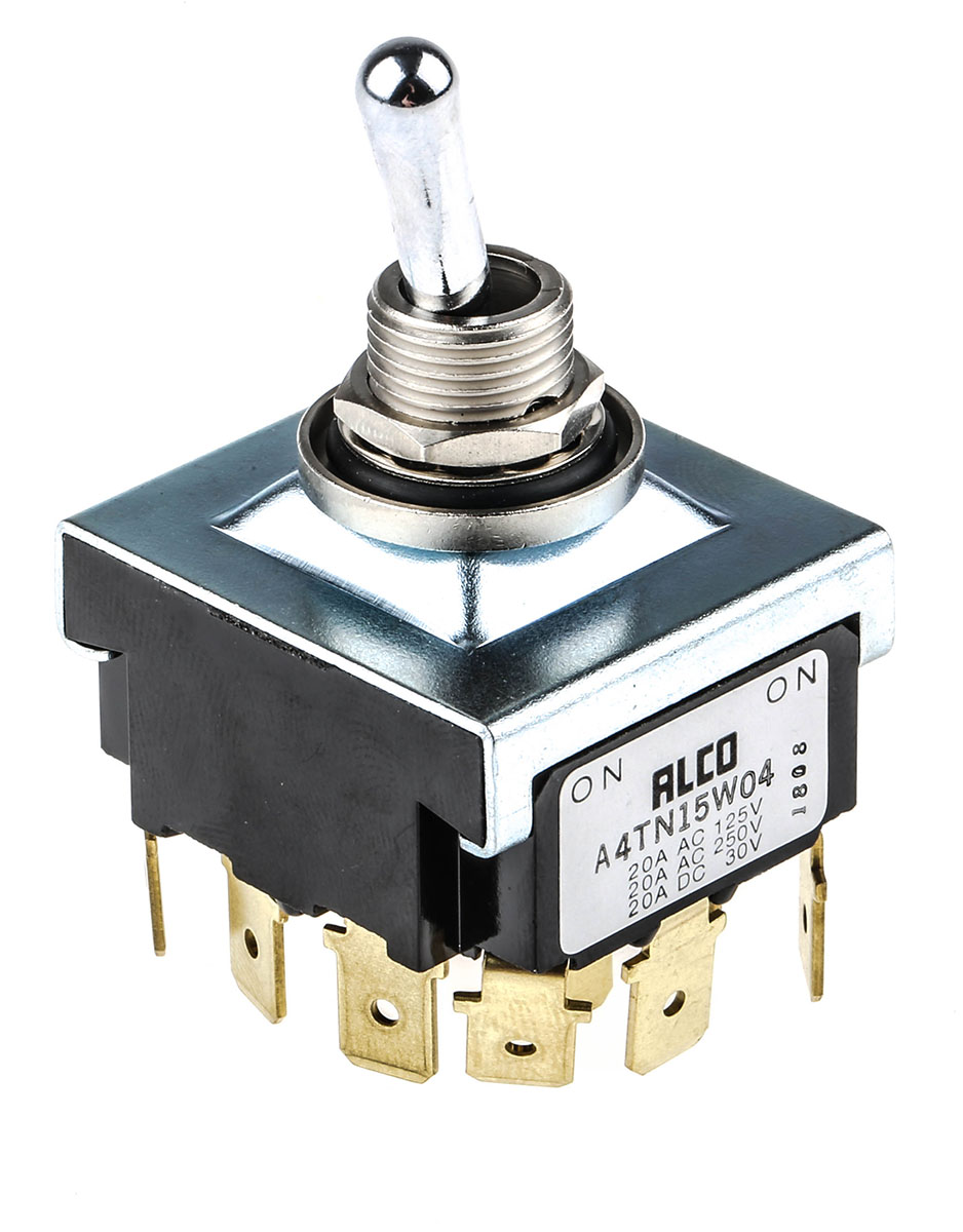 A4TN15W04 | TE Connectivity トグルスイッチ, On-On, 4PDT, 20