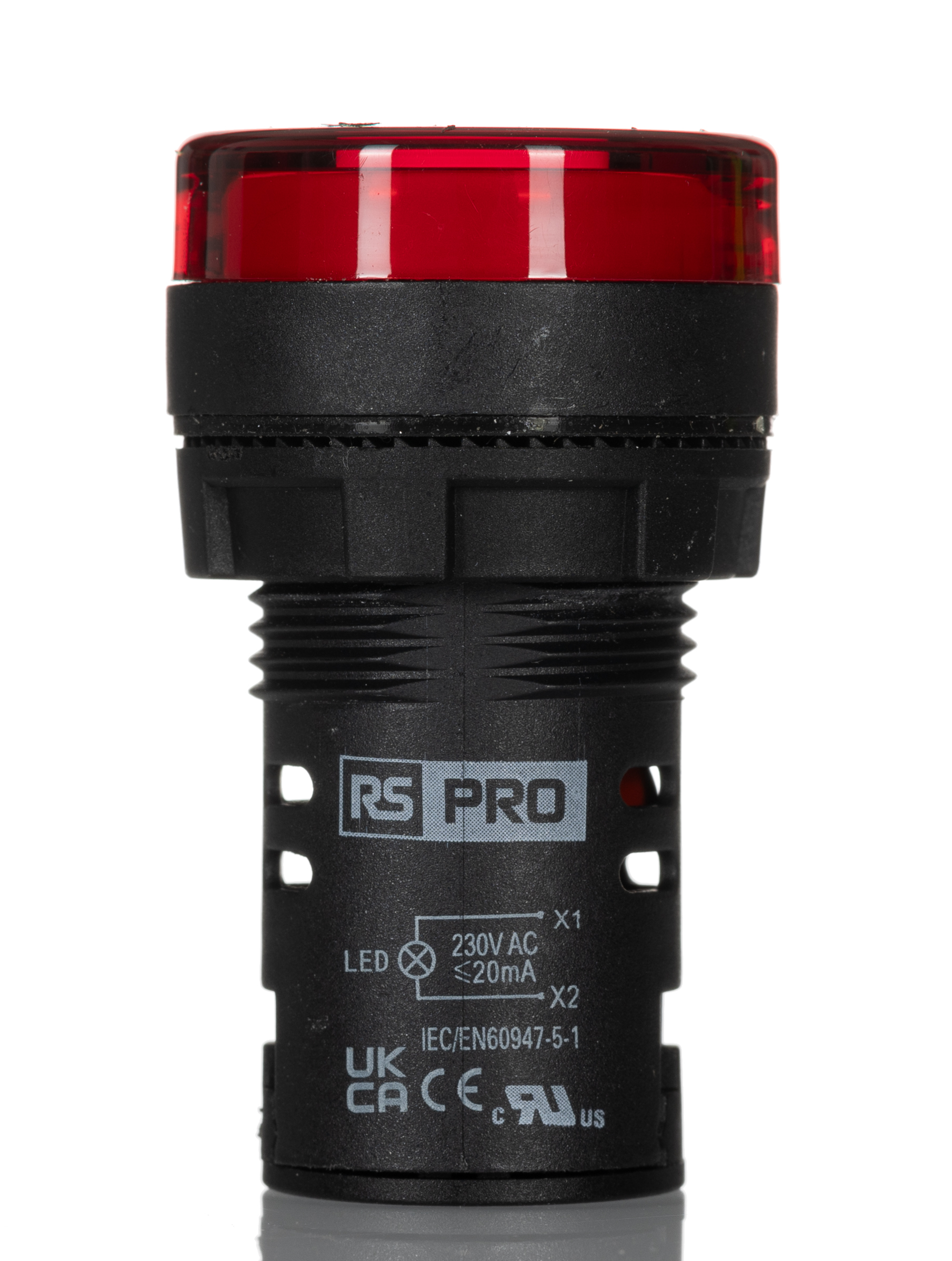 RS PRO Leuchtmelder, 230V ac Rot, Ausschnitt-Ø 22mm LED