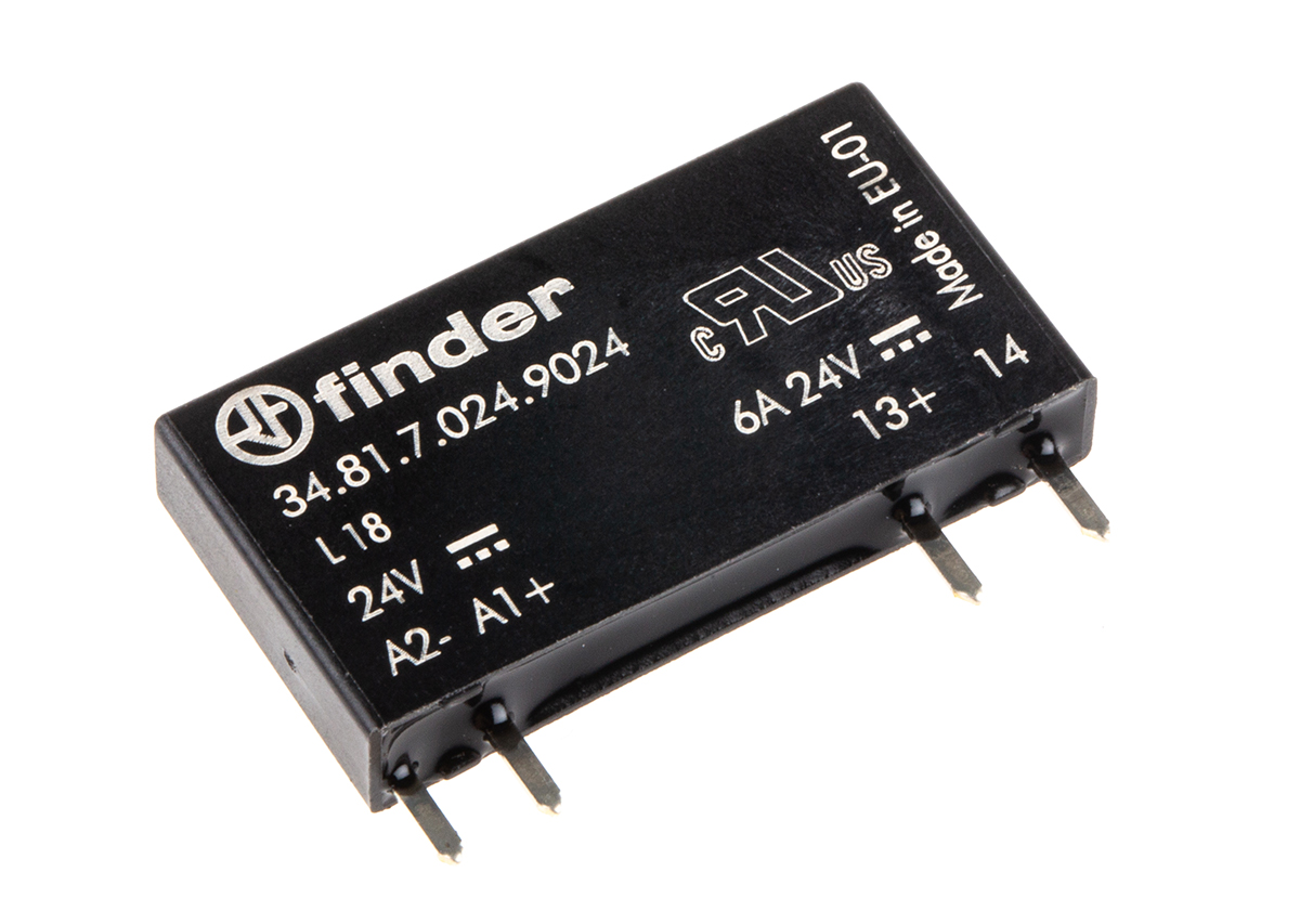 Finder ソリッドステートリレー 最大負荷電流:6 A 最大負荷電圧:24 V dc 基板実装, 34.81.7.024.9024 | RS