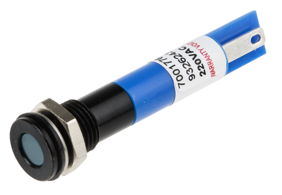 RS PRO パイロットランプ, 220V ac, 青, 実装ホールサイズ:8mm | RS