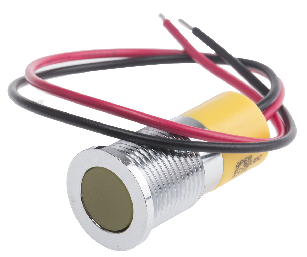 RS PRO パイロットランプ, 6 → 36V dc, 黄, 実装ホールサイズ