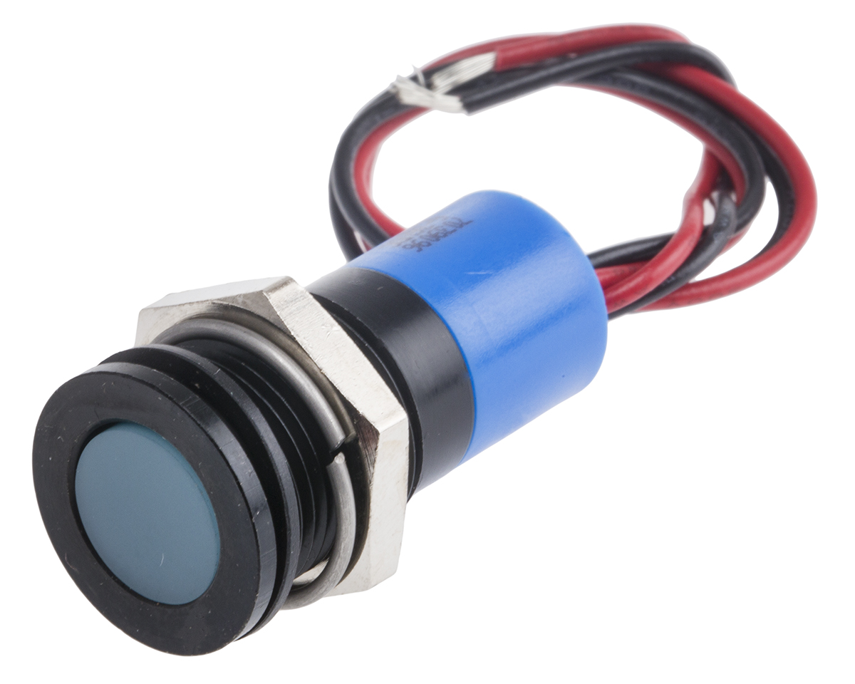 RS PRO パイロットランプ, 6 → 36V dc, 青, 実装ホールサイズ