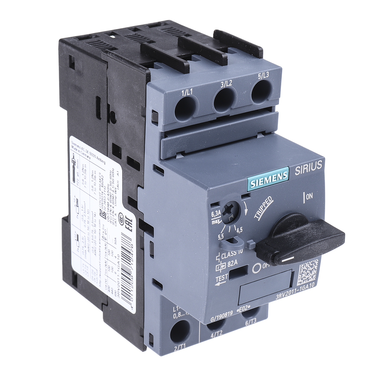 3RV2011-1GA10 | Siemens モータ保護回路ブレーカ 4.5 → 6.3 A 