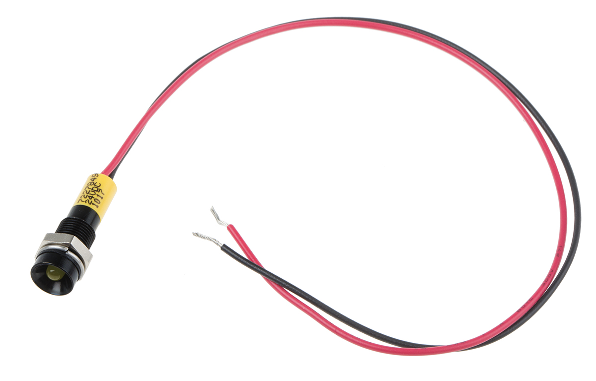 RS PRO パイロットランプ, 24V dc, 黄, 実装ホールサイズ:6mm | RS