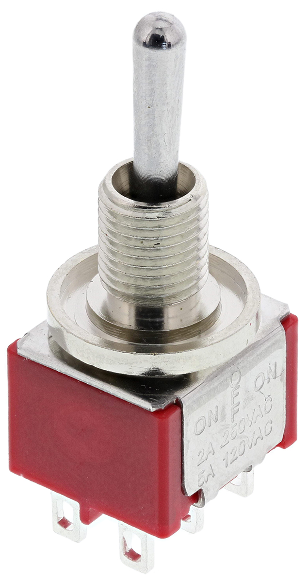 【tページ】 RS PRO トグルスイッチ, On-(On), DPDT, 5 A @ 250 V ac, PCB | RS