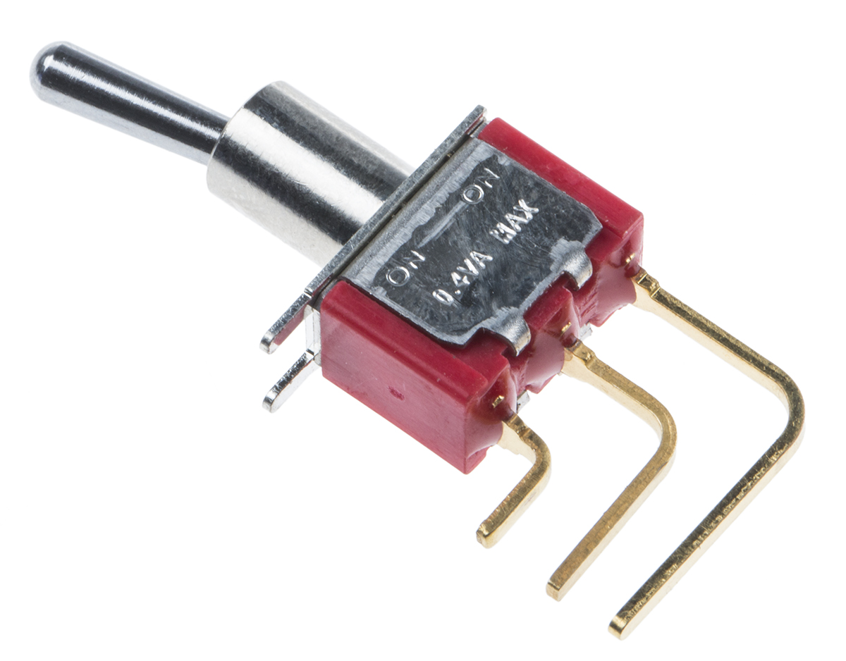 RS PRO トグルスイッチ, ラッチ, SPDT, 400 mA @ 20 V dc, PCB | RS
