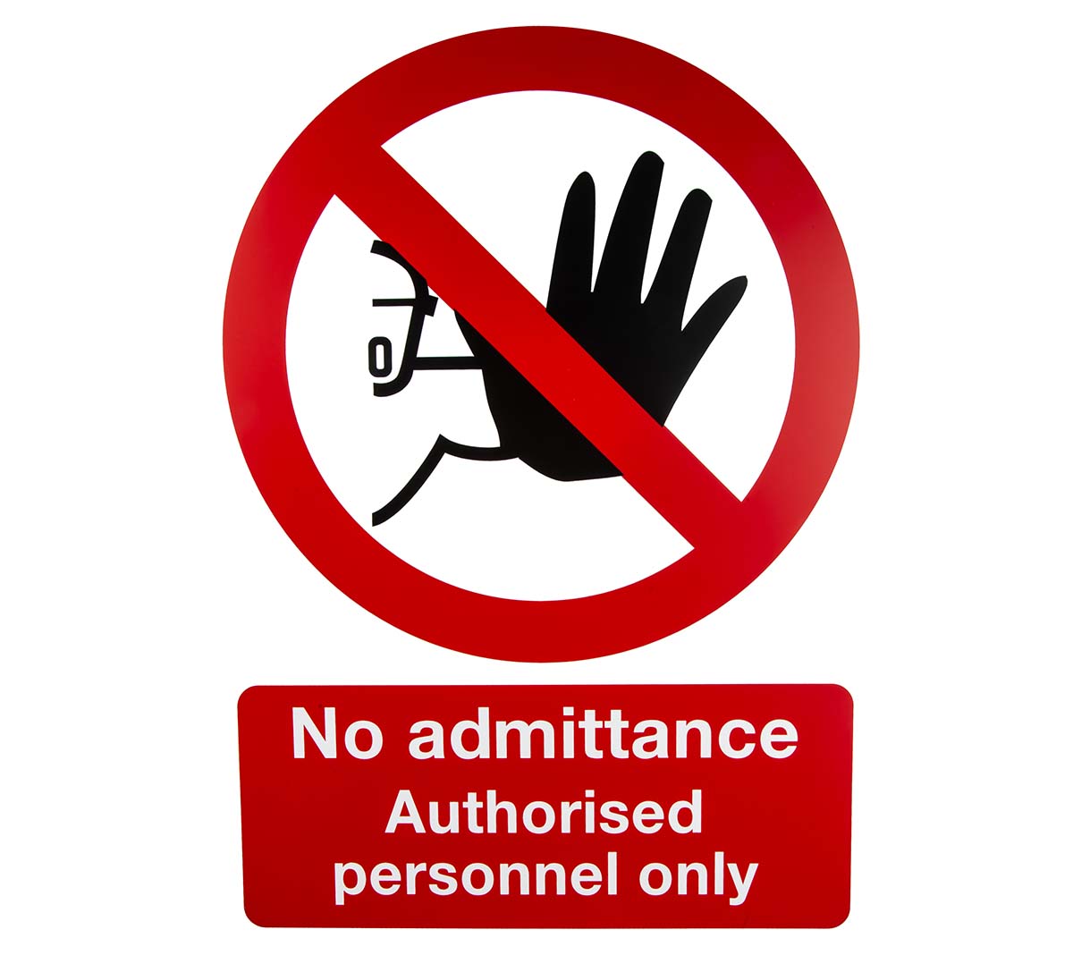 RS PRO Verbotszeichen, Englisch, Kein Zutritt, No Admittance Authorised