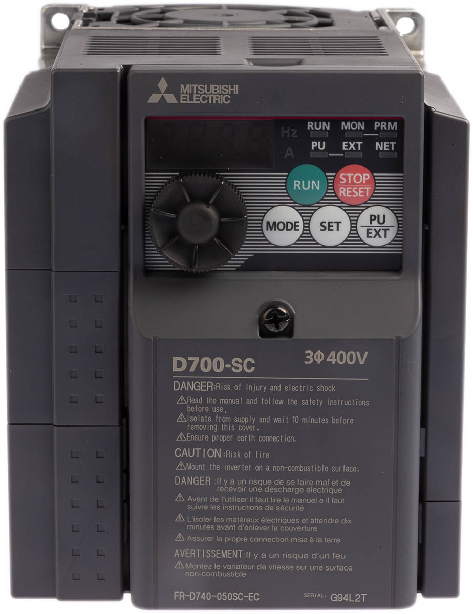 三菱電機 インバータ FR-D740, 400 V ac 2.2 kW FR-D740-050SC-EC ACモータ | RS