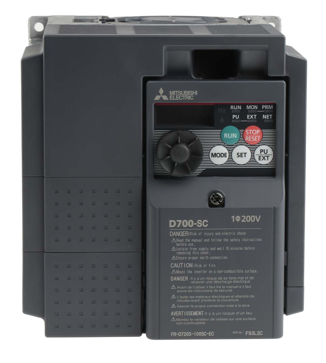 三菱電機 インバータ FR-D720S, 230 V ac 2.2 kW FR-D720S-100SC-EC ACモータ | RS