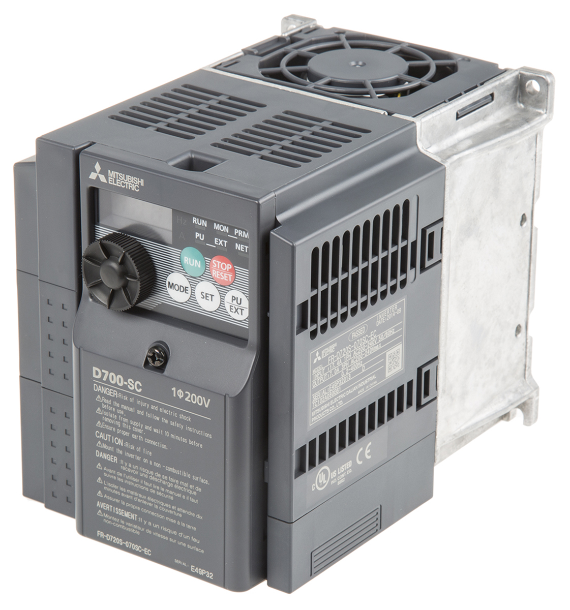 三菱電機 インバータ FR-D720S, 230 V ac 1.5 kW FR-D720S-070SC-EC | RS