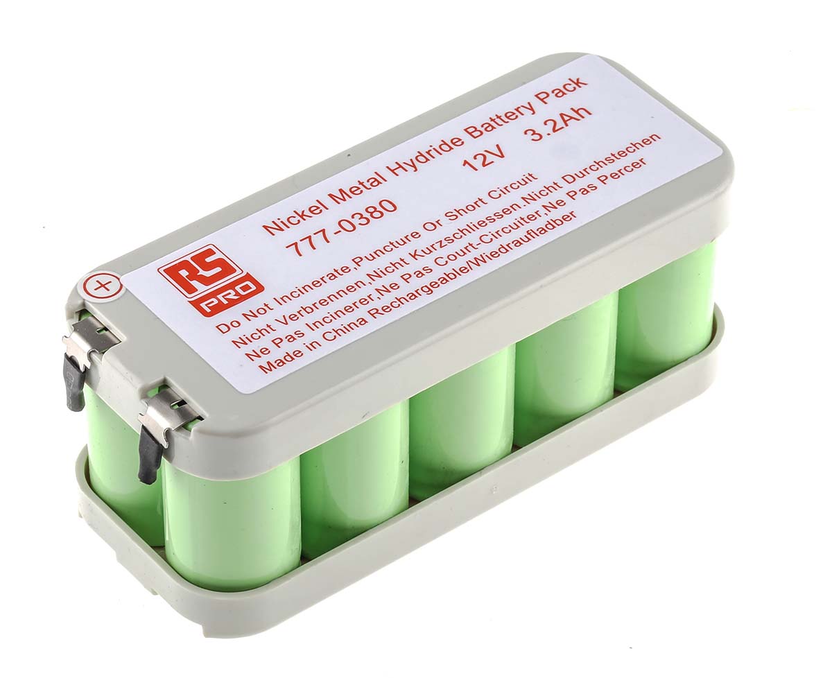 RS PRO 充電式電池パック, ニッケル水素電池, 公称電圧12V, 容量 RS PRO 充電式電池パック, ニッケル水素電池, 公称電圧12V, 容量