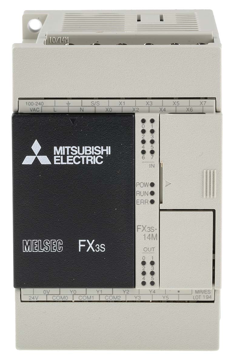 FX3S-14MR/ES | Mitsubishi FX3S Series PLC CPU for Use with FX3 Series,  Relay, Transistor Output, 8-Input, DC Input | RS