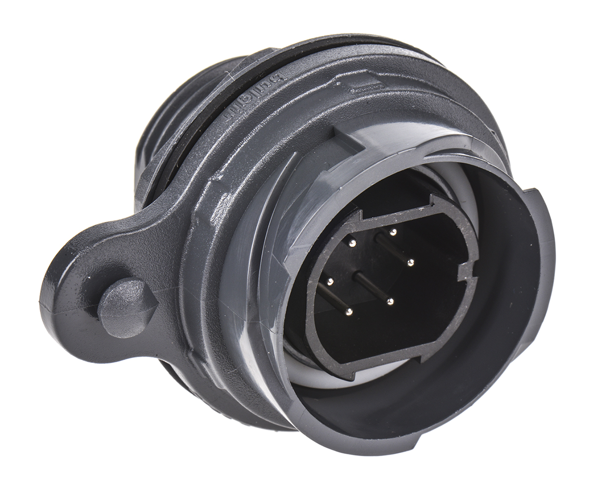 PXP7012/06P/ST | Bulgin Circular Connector, 6 Contacts, Front Mount, Plug,  Male, IP66, IP68, IP69K, Buccaneer 7000 Series | RS