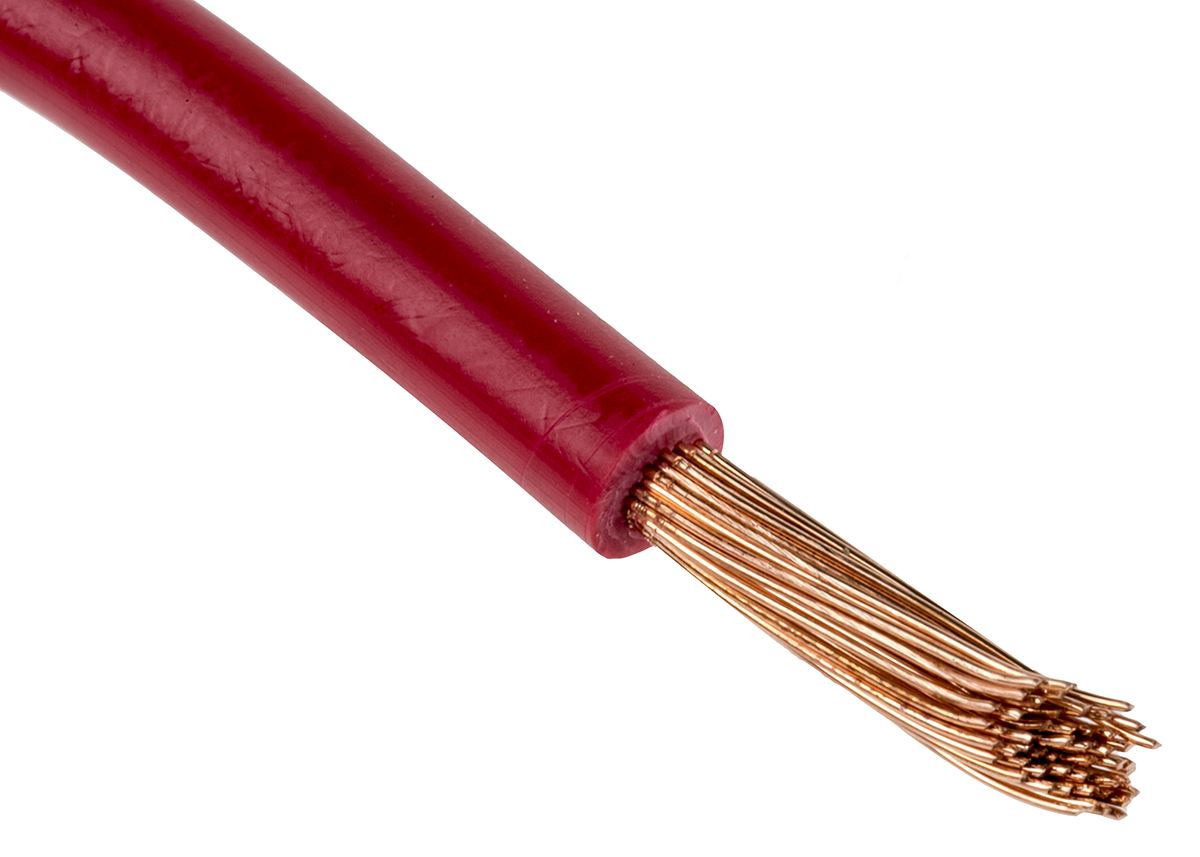ROPE’ - Rページ RS PRO Red 4mm² Hook Up Wire, 12 AWG, 52/0.3 mm, 100m, PVC