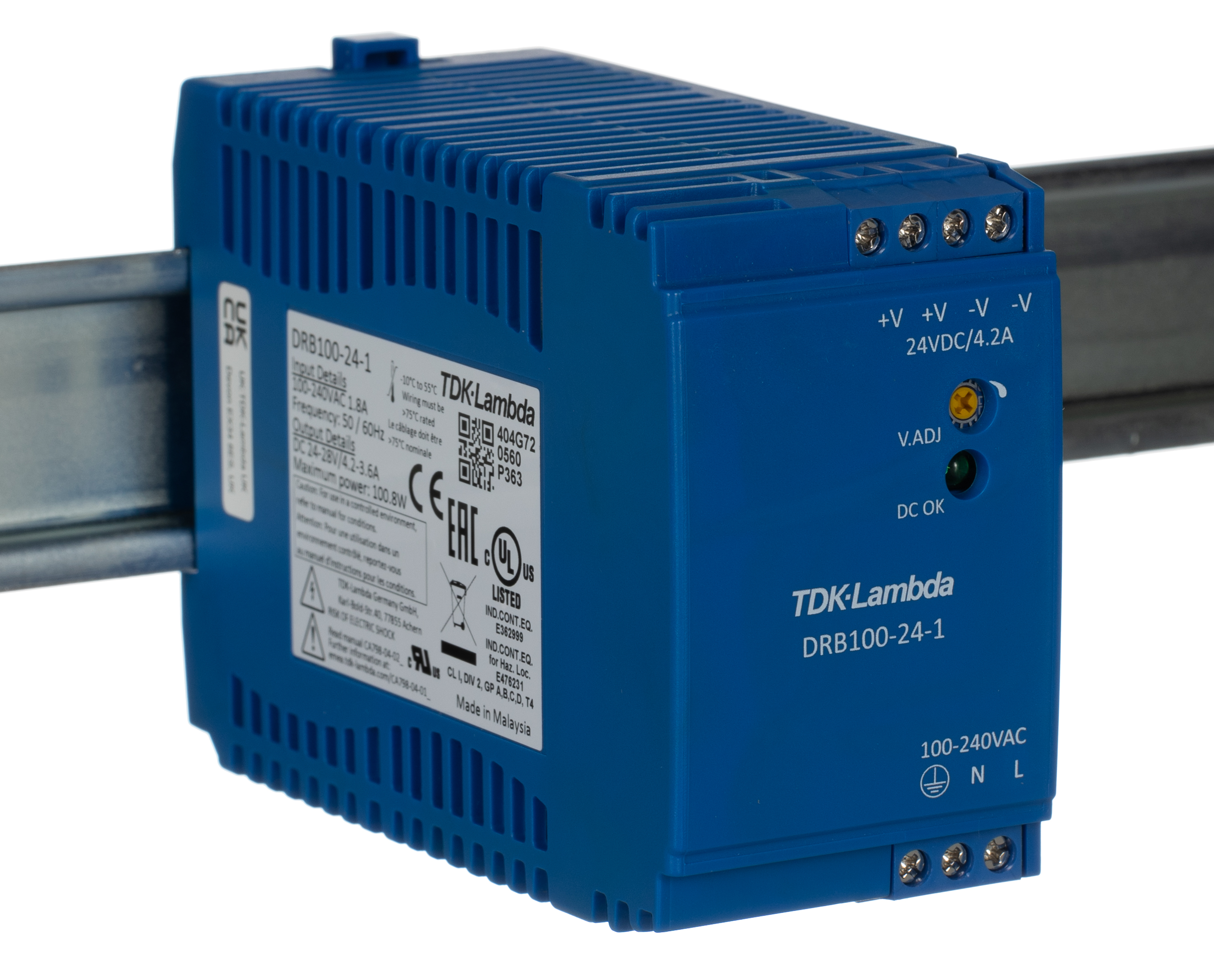DRB-100-24-1 | TDK-Lambda DRB Switched Mode DIN Rail Power