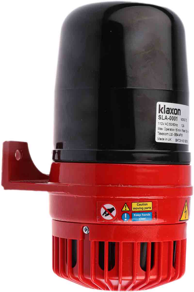 Klaxon Mono 72 Series Siren, 110 V ac, 120dB at 1 m, AC Klaxon Mono 72 Series Siren, 110 V ac, 120dB at 1 m, AC