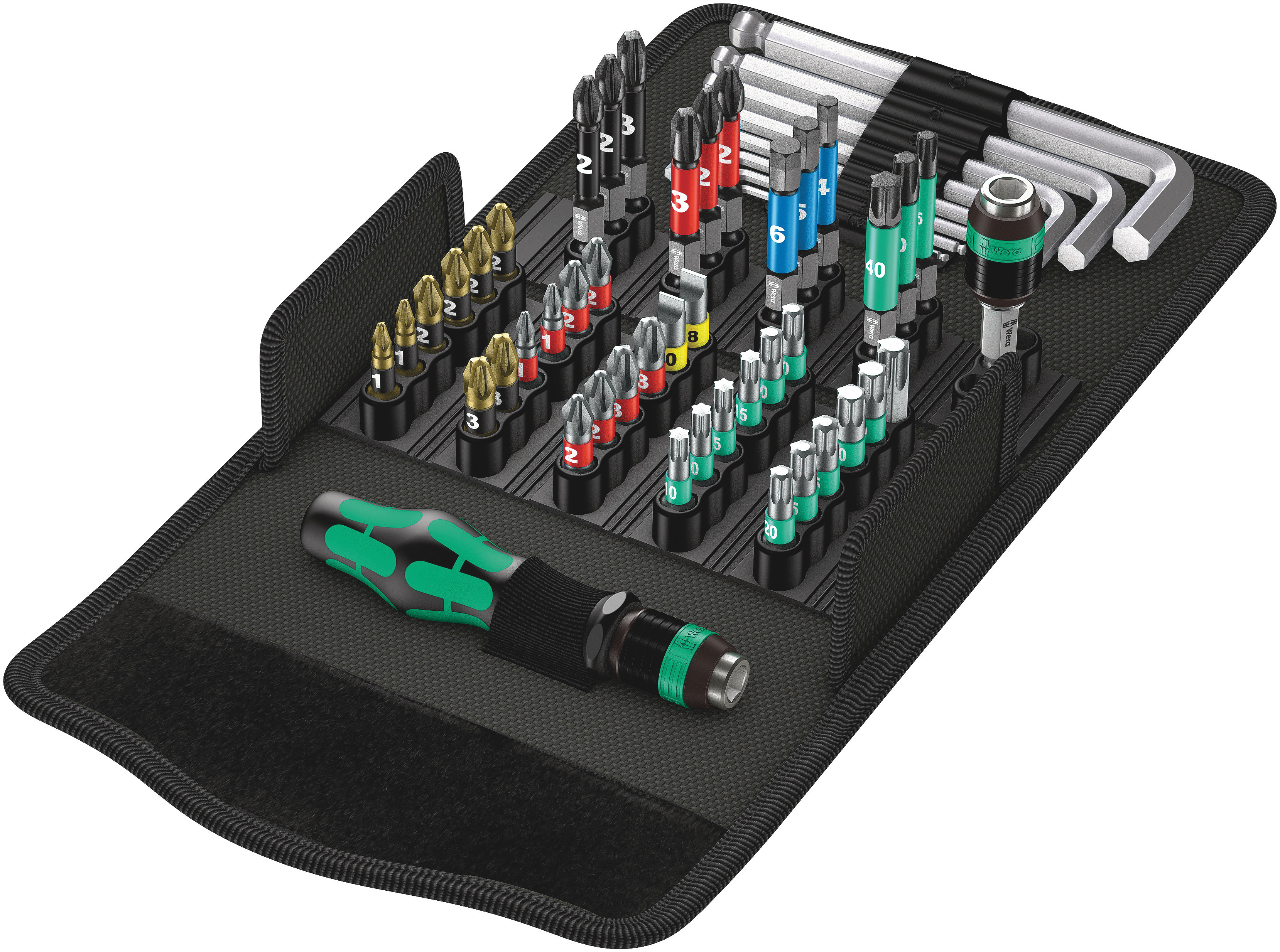 Wera ドライバビットセット 六角、プラス、Pozidriv、マイナス