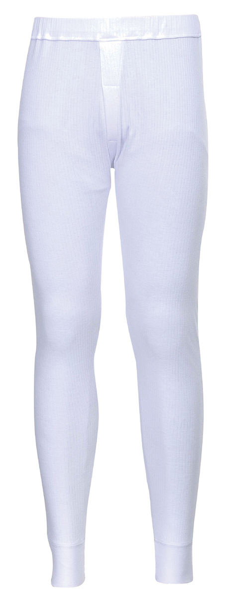 RS PRO Unisex Warme lange Unterhosen, Baumwolle, Polyester Weiß, W36 → 38Zoll