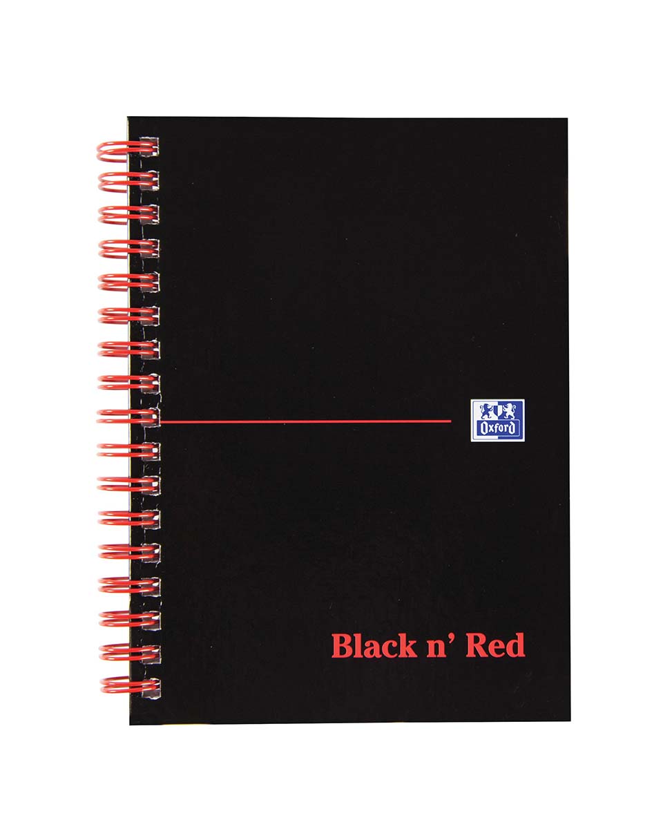 100080448 | Black n Red ノート 黒/赤 ハードカバー A6 70枚 | RS