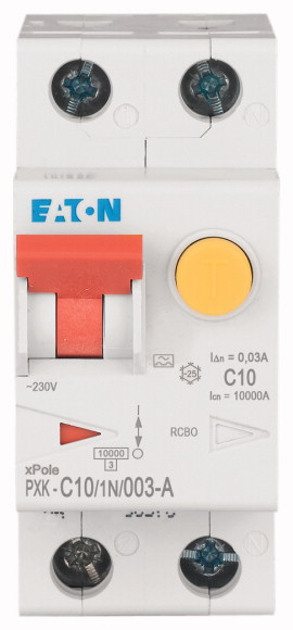 236962 PXK-C10/1N/003-A | Eaton RCBO, 10A Current Rating, 1P