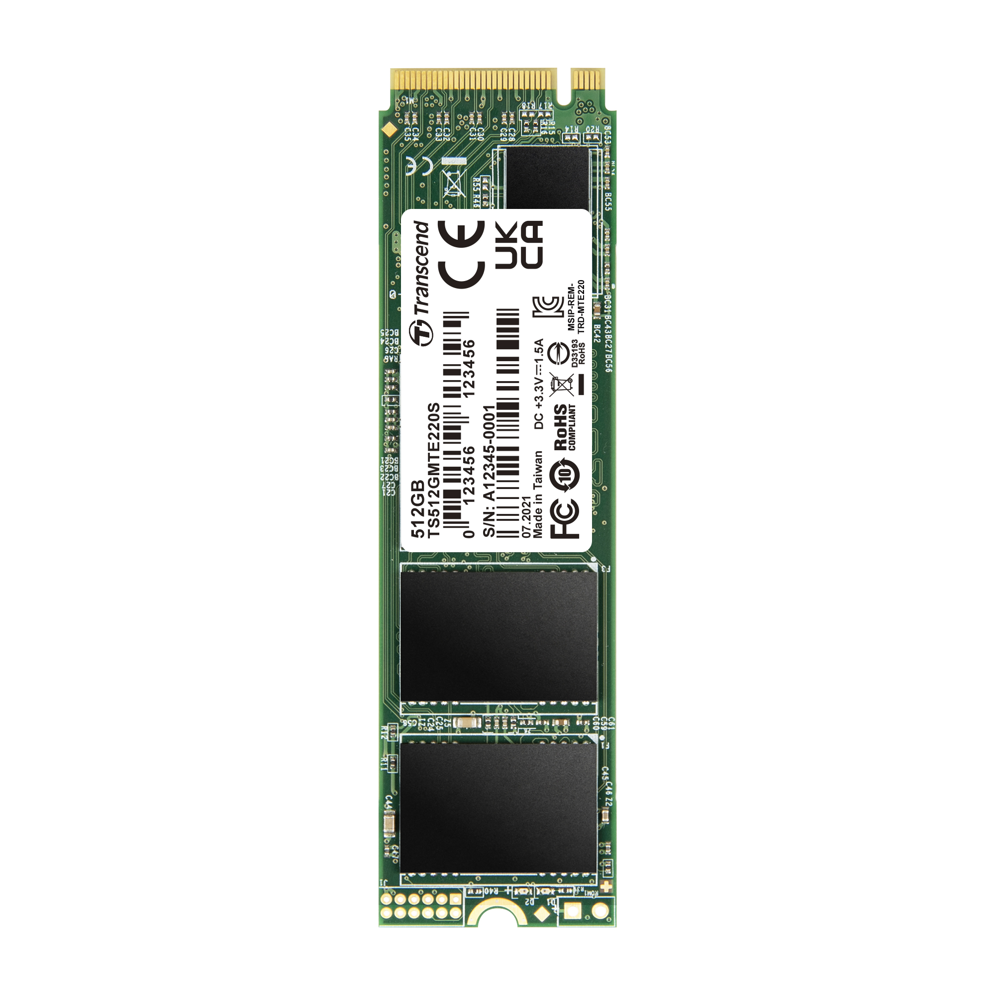 Transcend TS512GMTE220S 512GB SSD 3個セット Transcend PCIe M.2 SSD NVMe 1.3準拠 Gen3 ×4 3D NAND