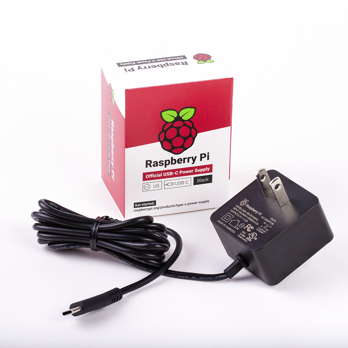 RPI4 PSU US BLACK | Raspberry Pi Power Supply, USB Type C with US Plug ...