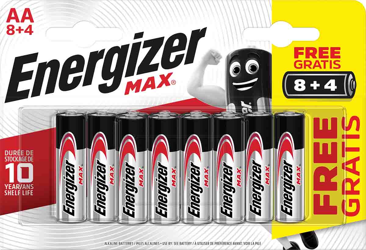 Energizer 単 3 電池 アルカリ、亜鉛 / 二酸化マンガン, 公称