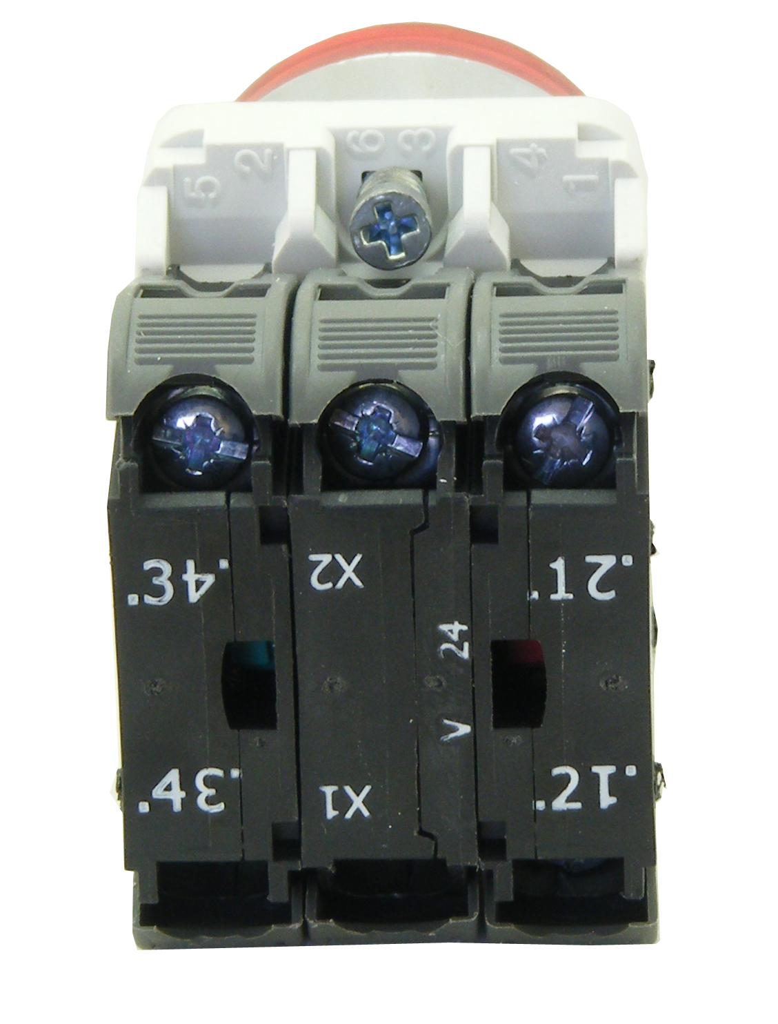 Kompletny układ przycisku 1 NO + 1 NC średnica wycięcia 22.5