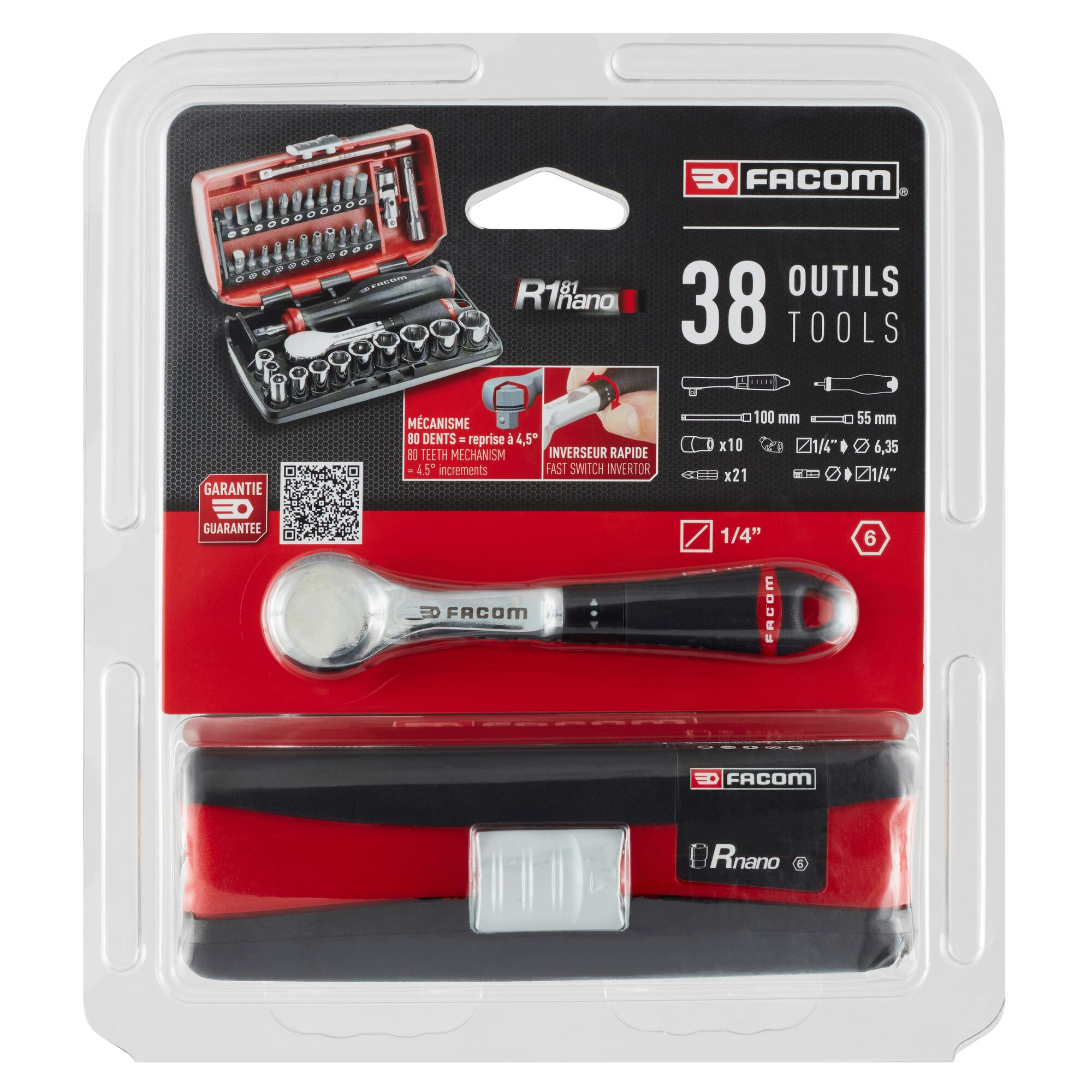 Facom ラチェットソケット セット1/4インチ 38ピース R