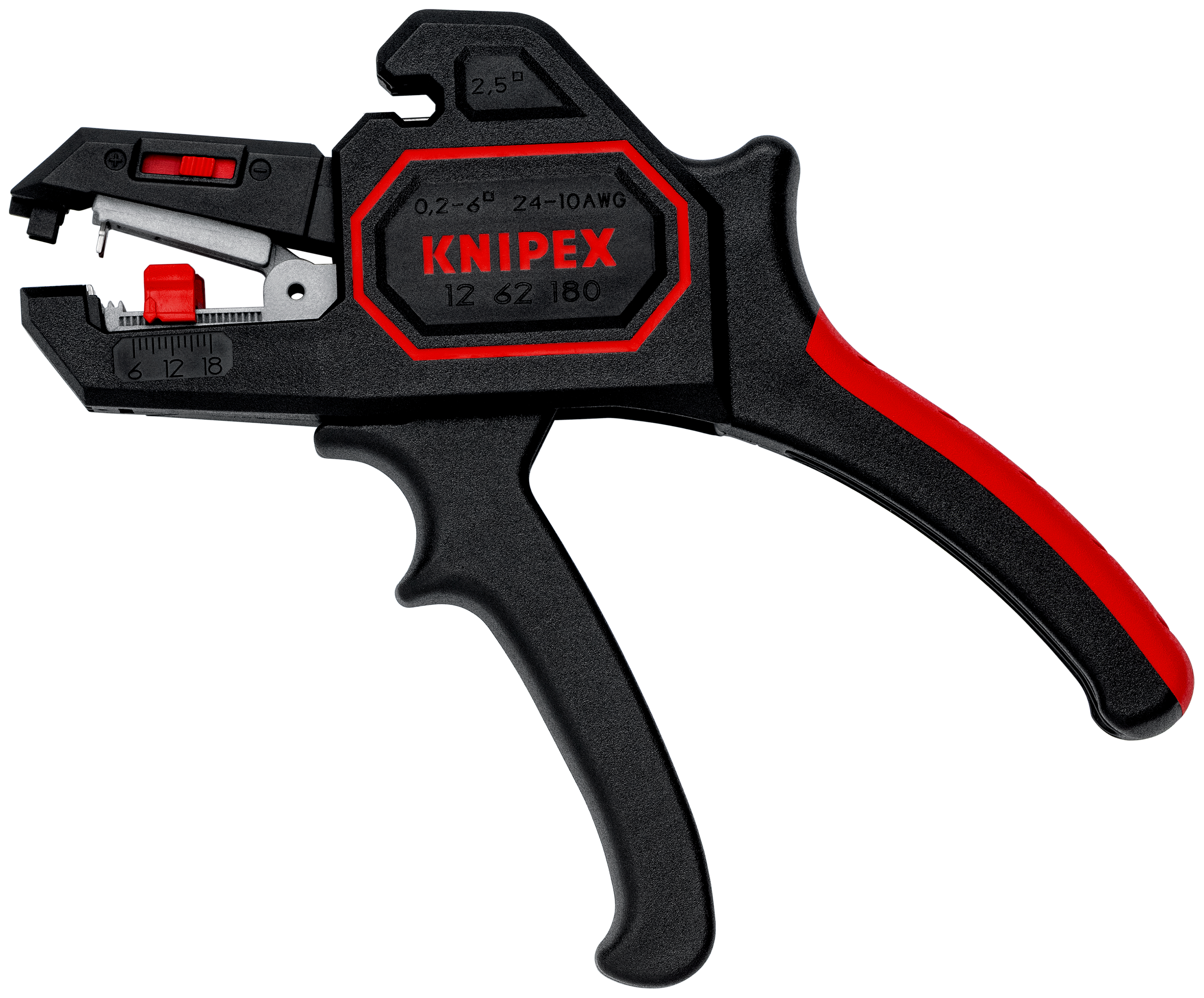 Knipex 12 62 180 Series Automatic stripper, 0.2 mm² Min, 6 mm² Max, 180 mm  Overall