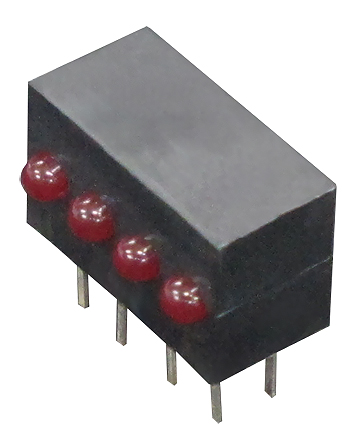 KM2520EF/4ID | キングブライト 基板用LED表示灯 赤 直角 40 ° 4