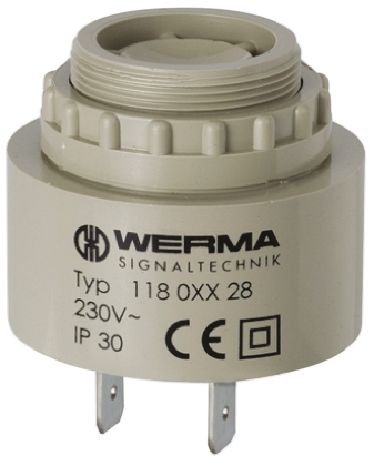 118.068.28 | Werma 連続 圧電ブザー, 2.4kHz, 90dB, パネル