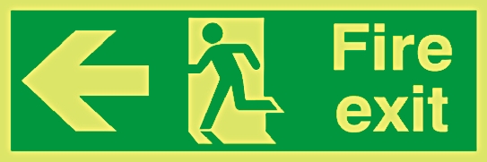 出口標識 RS PRO Fire Exit 英語語 PET 緑/黄 450mm サイン x