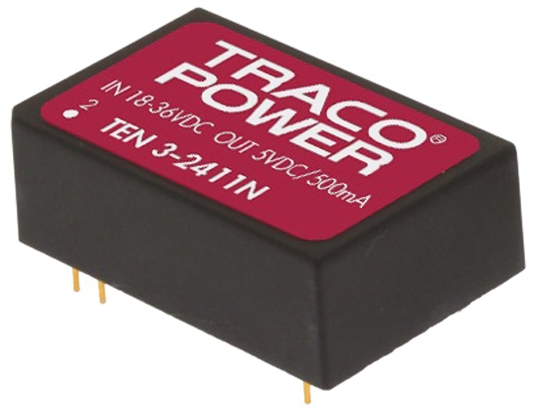 TEN 3-0522N | TRACOPOWER DC-DCコンバータ 5 V dc To ±12V dc TEN 3-0522N | TRACOPOWER DC-DCコンバータ 5 V dc To ±12V dc