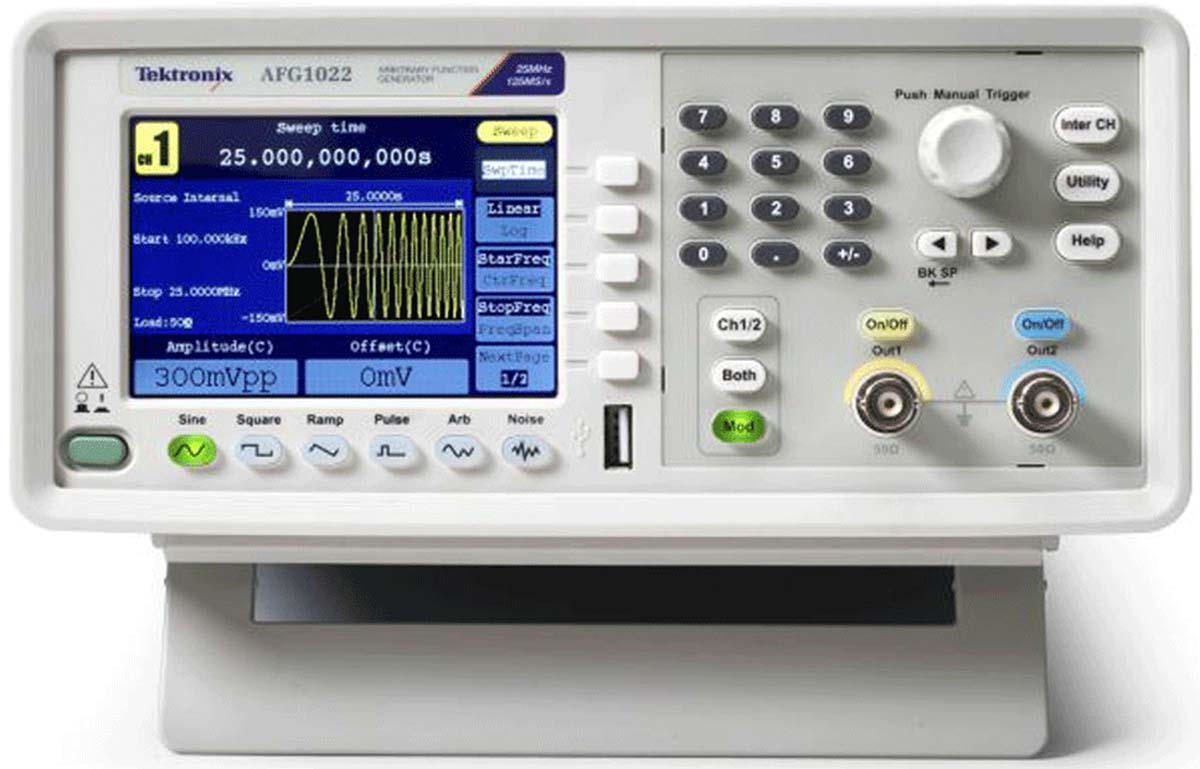 AFG1022 | 任意波形発生器 Tektronix 10 MHz, 12.5 MHz, 25 MHz | RS