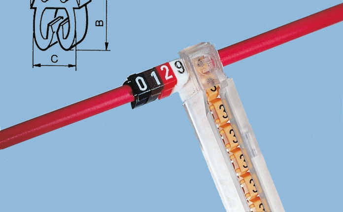 Legrand ケーブルマーカー, 黄色地に黒, 5mm, 2.2 → 3mm, 0 383