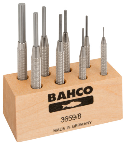 Bahco ピンパンチセット 3659/8 全長：75mm、85mm、90mm、95mm