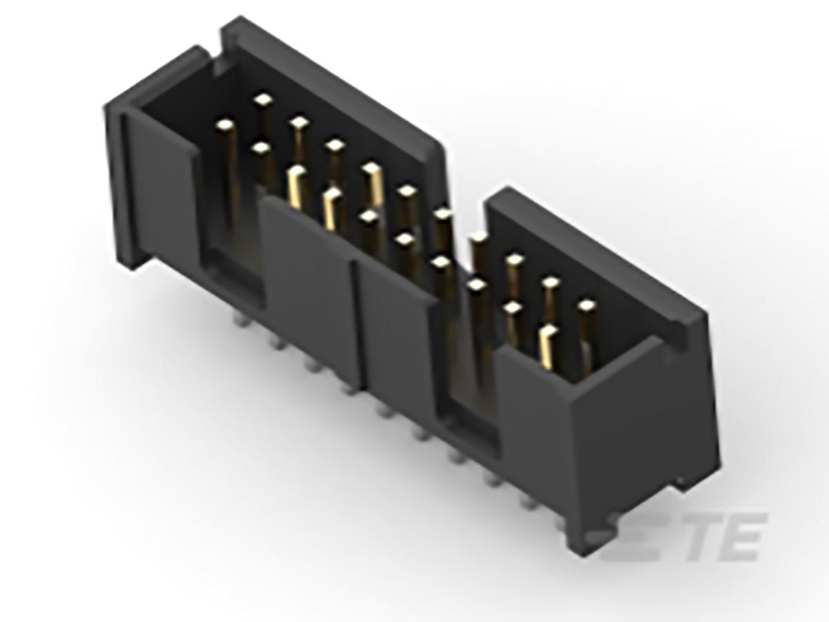 TE Connectivity AMP-LATCH Series Straight PCB Mount PCB Header, 20  Contact(s), 2.54mm Pitch, 2 Row(s), Shrouded