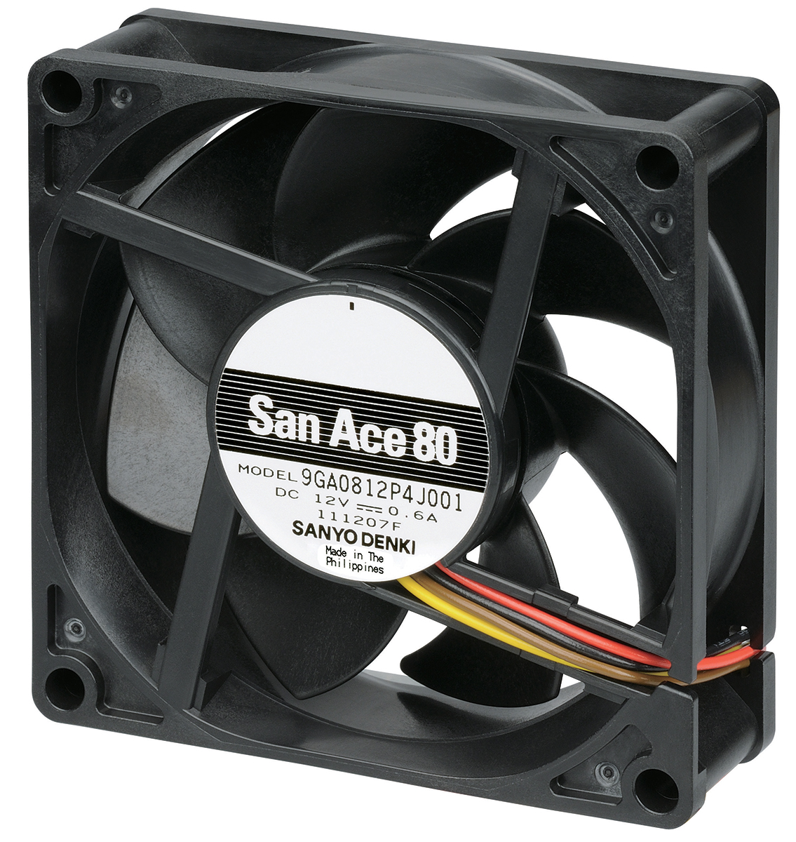 山洋電気 軸流ファン 電源電圧：12 V dc, DC, 80 x 80 x 25mm