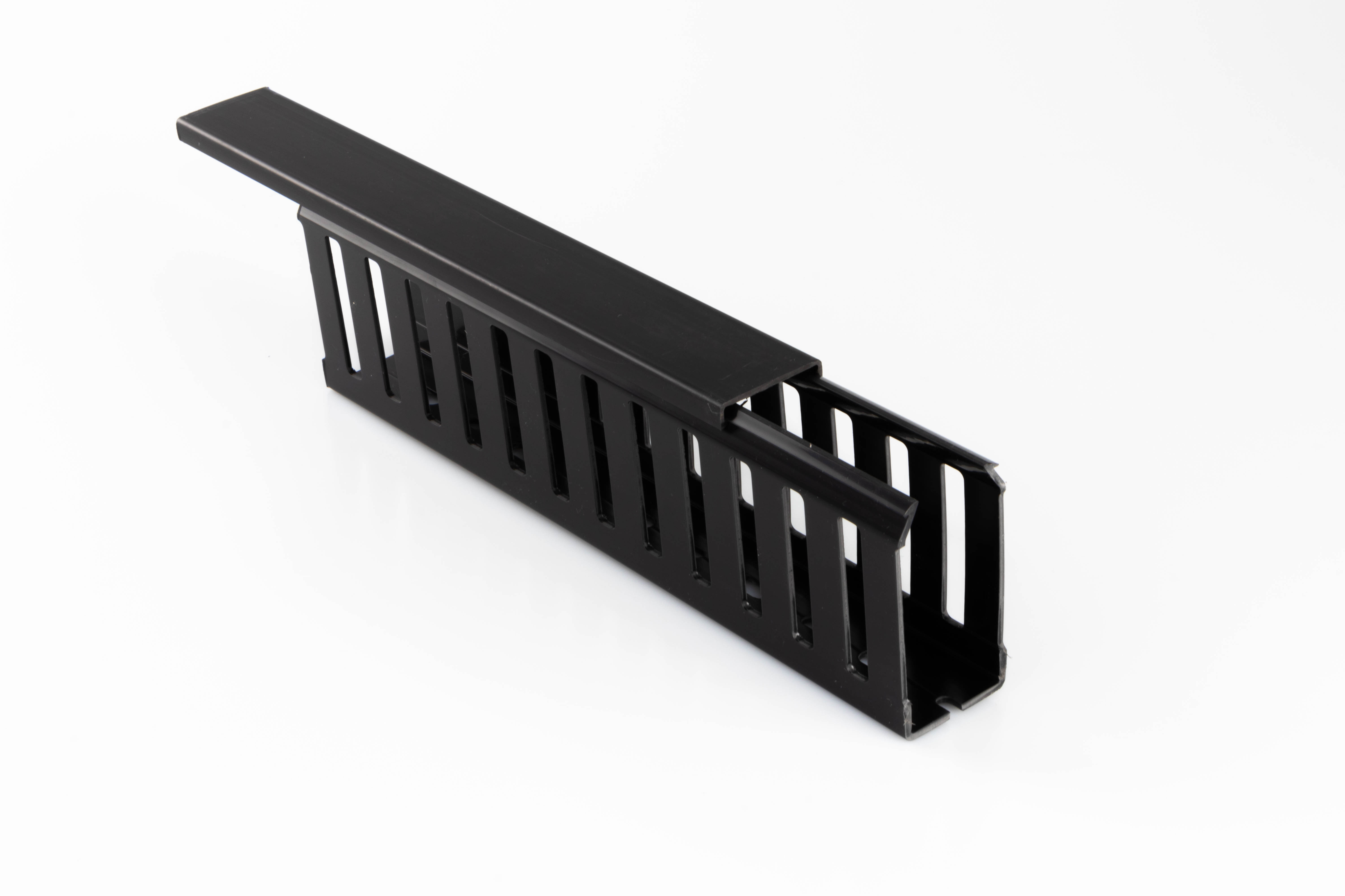 Y Betaduct Black Slotted Panel Trunking Open Slot W Mm X D Mm L M Pvc Rs